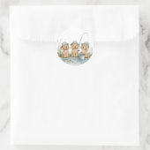 Sticker Rond Goldendoodle Chiens Pêche (Sac)