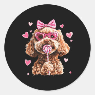 Sticker Rond Goldendoodle Love Heart Sur Golden Doodle Lover