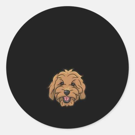 Sticker Rond Goldendoodle Maman Doodle Mama Golden Doodle (Devant)