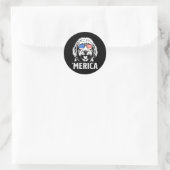 Sticker Rond Goldendoodle patriotique drapeau américain d'Améri (Sac)