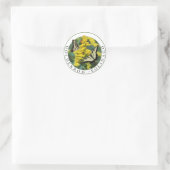 Sticker Rond Goldenrod Solidago et Tiger Swallowtail Butterfly (Sac)