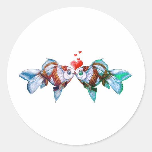 Sticker Rond Goldfish Kiss (Devant)