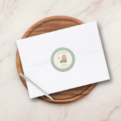 Sticker Rond Golf Baby Shower A Little Putter Preppy Argyle  