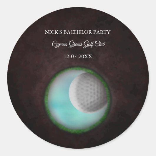 Sticker Rond Golf Bachelor Party - Golf trip Classic Stylish (Devant)
