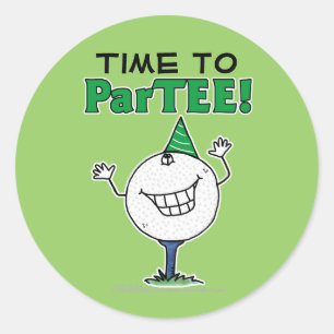 Sticker Rond Golf Ball Character ParTEE !