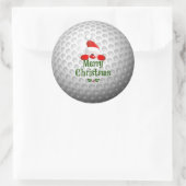 Sticker Rond Golf Ball Conception de vacances, Joyeux Noël (Sac)