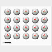 Sticker Rond Golf Ball Conception de vacances, Joyeux Noël (Feuille)