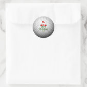 Sticker Rond Golf Ball Conception de vacances, Joyeux Noël (Sac)