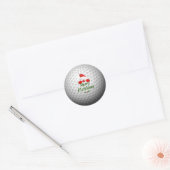 Sticker Rond Golf Ball Conception de vacances, Joyeux Noël (Enveloppe)