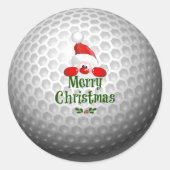 Sticker Rond Golf Ball Conception de vacances, Joyeux Noël Clas (Devant)