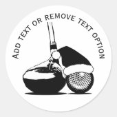 Sticker Rond Golf Ball et Golf Club Noël (Devant)