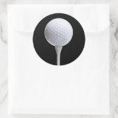 Sticker Rond Golf Ball & Tee on Black - Modèle Customisé (Sac)