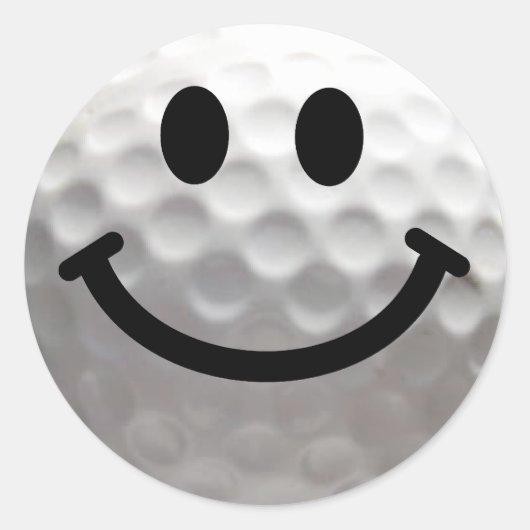 Sticker Rond Golf balle Happy Face (Devant)