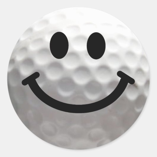 Sticker Rond Golf balle Happy Face (Devant)