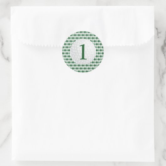 Sticker Rond Golf Boy 1er anniversaire (Sac)