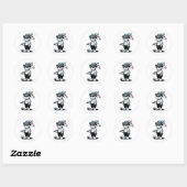 Sticker Rond Golf Bunny Punk Golfing Rabbit (Feuille)