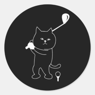 Sticker Rond Golf Chat Papa Hommes Golfing Golf Club Putting Fu