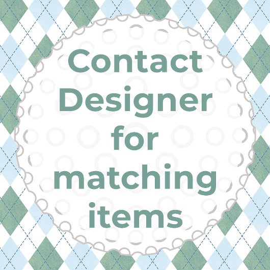 Sticker Rond Golf Classique Vert Et Bleu Bébé Garçon Douche Fav