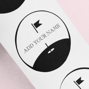 Sticker Rond Golf de texte personnalisé