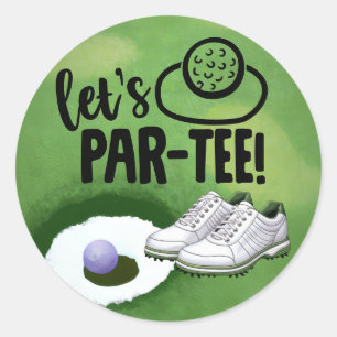 Sticker Rond Golf Drôle de dire pour golfeur laissez-nous par t