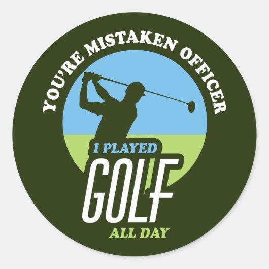 Sticker Rond Golf Drôle Dire Pour Les Golfeurs (Devant)