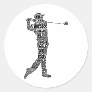 Sticker Rond Golf Golf Golf Golf Hommes Garçons Enfants 1