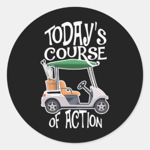 Sticker Rond Golf Golf Panier Vie Golfeur Retraité Retraité