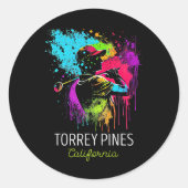 Sticker Rond Golf Golfing Torrey Pines (Devant)