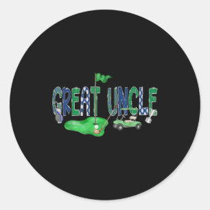 Sticker Rond Golf Grand Oncle Troue En Un Golf 1er Anniversaire