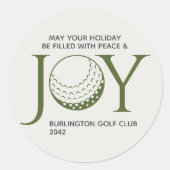 Sticker Rond Golf Joy & Peace Christmas (Devant)
