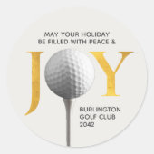 Sticker Rond Golf Joy & Peace Christmas (Devant)