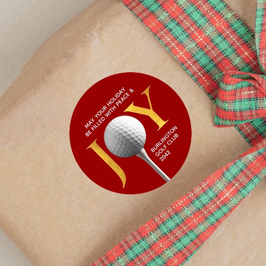 Sticker Rond Golf Joy & Peace Christmas