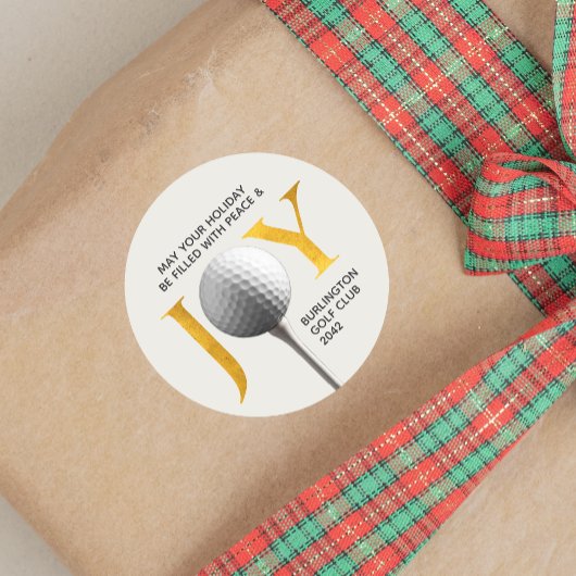 Sticker Rond Golf Joy & Peace Christmas