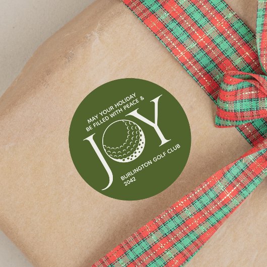 Sticker Rond Golf Joy & Peace Christmas