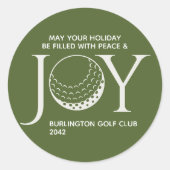 Sticker Rond Golf Joy & Peace Christmas (Devant)