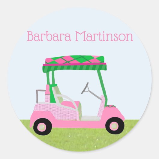 Sticker Rond Golf Lady Thème Adresse de retour (Devant)