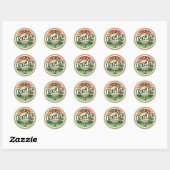 Sticker Rond Golf Let’s Par avec drapeau de golf sur vert blanc (Feuille)