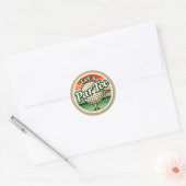 Sticker Rond Golf Let’s Par avec drapeau de golf sur vert blanc (Enveloppe)