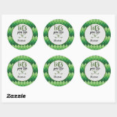 Sticker Rond Golf Let's Par Tee pour Golfer Party (Feuille)
