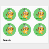 Sticker Rond Golf Lion (Feuille)