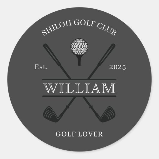 Sticker Rond Golf Lover Cross Club (Devant)