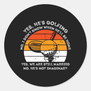 Sticker Rond Golf masculin drôle rétro vintage performance golf