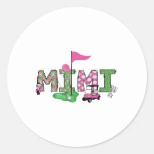 Sticker Rond Golf Mimi Pink Trou En Un Golf 1ère Fille Annivers