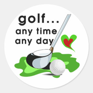 Sticker Rond Golf n'importe quand tous T-shirts et cadeaux de