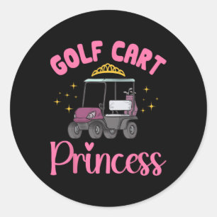 Sticker Rond Golf Panier Princesse Golf Golf Panier Golf