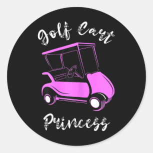 Sticker Rond Golf Panier Princesse Golf Panier Golfeur Girls