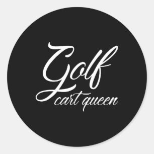 Sticker Rond Golf Panier Reine Femme Golfeuse