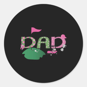 Sticker Rond Golf Papa Trou En Un Golf 1Ère Fête Anniversaire