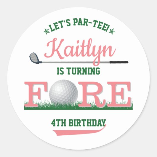 Sticker Rond Golf PAR-TEE 4e anniversaire (Devant)