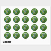 Sticker Rond Golf Par Tee avec tee on green golfer party (Feuille)